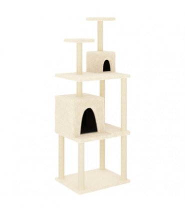 vidaXL Cat Tree with Sisal Scratching Posts Cream 167 cm