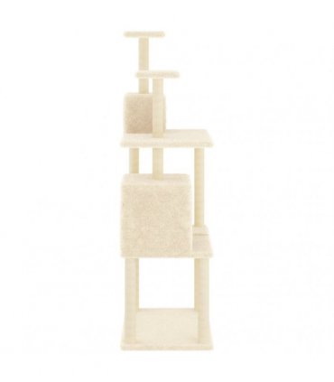vidaXL Cat Tree with Sisal Scratching Posts Cream 167 cm