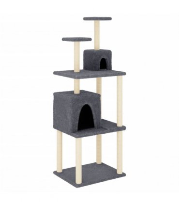 vidaXL Cat Tree with Sisal Scratching Posts Dark Grey 167 cm