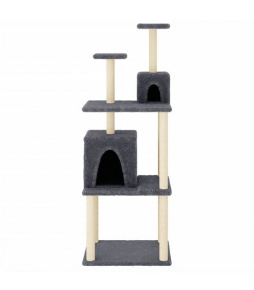 vidaXL Cat Tree with Sisal Scratching Posts Dark Grey 167 cm