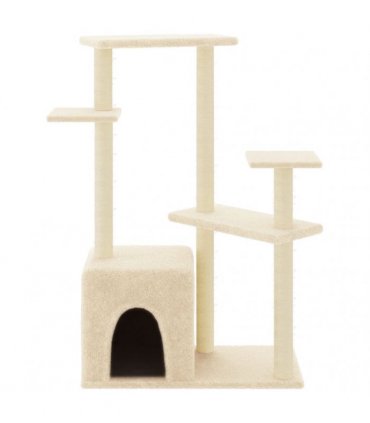 vidaXL Cat Tree with Sisal Scratching Posts Cream 107,5 cm