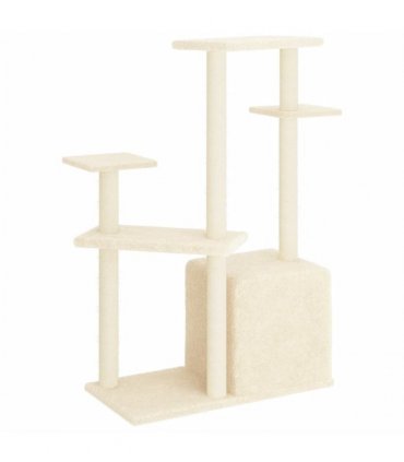vidaXL Cat Tree with Sisal Scratching Posts Cream 107,5 cm