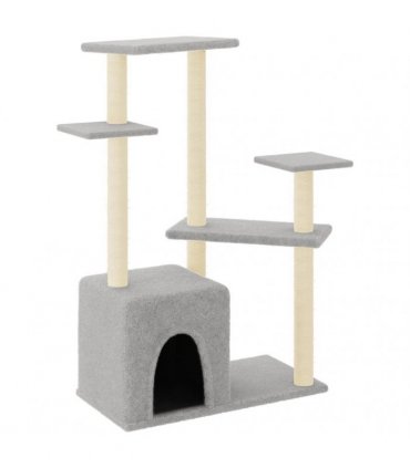 vidaXL Cat Tree with Sisal Scratching Posts Light Grey 107,5 cm