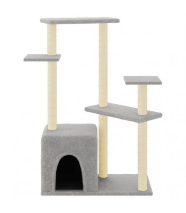 vidaXL Cat Tree with Sisal Scratching Posts Light Grey 107,5 cm