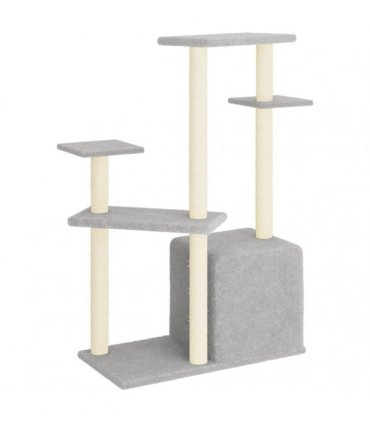 vidaXL Cat Tree with Sisal Scratching Posts Light Grey 107,5 cm