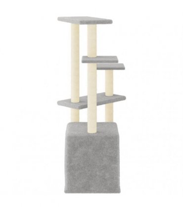 vidaXL Cat Tree with Sisal Scratching Posts Light Grey 107,5 cm