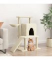 vidaXL Cat Tree with Sisal Scratching Posts Cream 96,5 cm