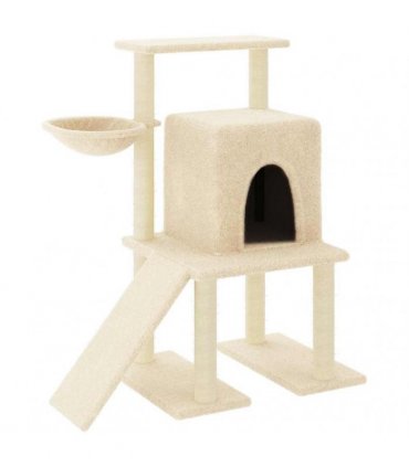 vidaXL Cat Tree with Sisal Scratching Posts Cream 96,5 cm