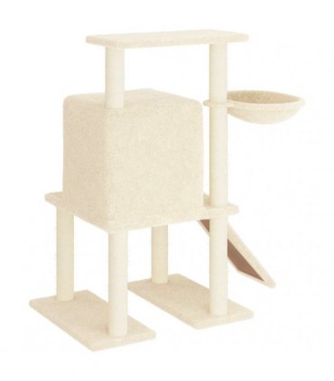 vidaXL Cat Tree with Sisal Scratching Posts Cream 96,5 cm