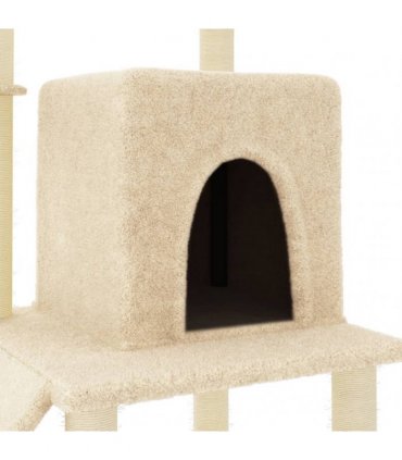 vidaXL Cat Tree with Sisal Scratching Posts Cream 96,5 cm