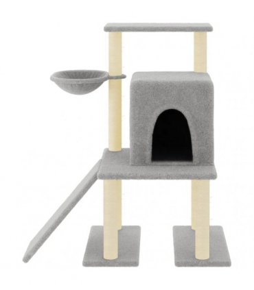 vidaXL Cat Tree with Sisal Scratching Posts Light Grey 96,5 cm