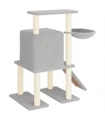 vidaXL Cat Tree with Sisal Scratching Posts Light Grey 96,5 cm