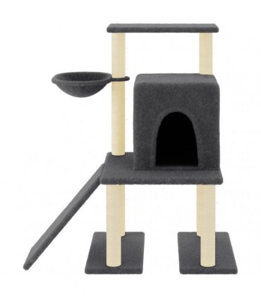 vidaXL Cat Tree with Sisal Scratching Posts Dark Grey 96,5 cm