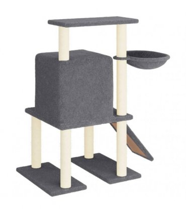 vidaXL Cat Tree with Sisal Scratching Posts Dark Grey 96,5 cm