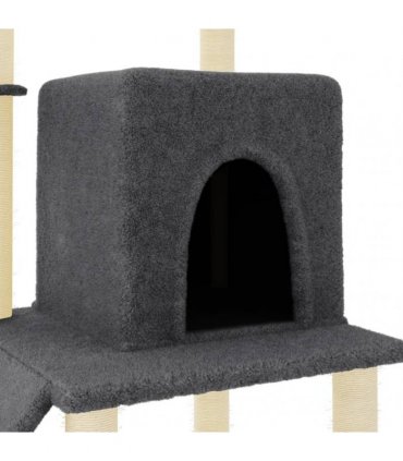 vidaXL Cat Tree with Sisal Scratching Posts Dark Grey 96,5 cm