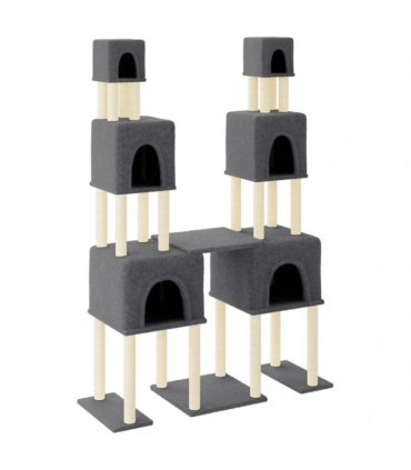 vidaXL Cat Tree with Sisal Scratching Posts Dark Grey 199 cm