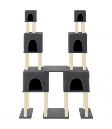vidaXL Cat Tree with Sisal Scratching Posts Dark Grey 199 cm