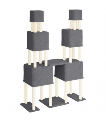 vidaXL Cat Tree with Sisal Scratching Posts Dark Grey 199 cm