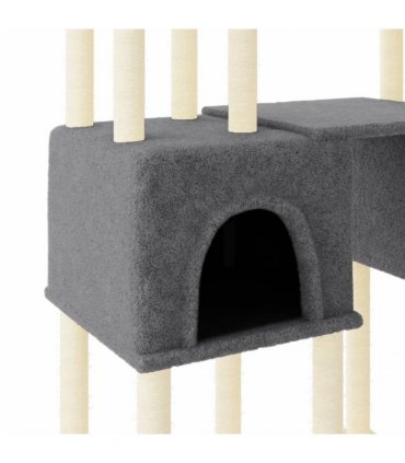 vidaXL Cat Tree with Sisal Scratching Posts Dark Grey 199 cm