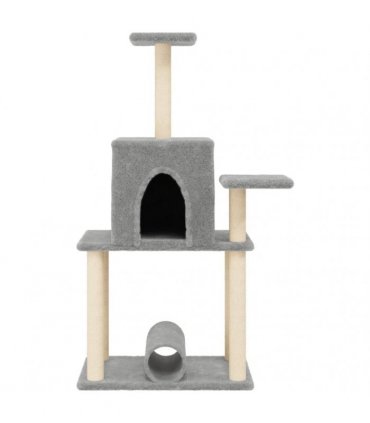 vidaXL Cat Tree with Sisal Scratching Posts Light Grey 122 cm