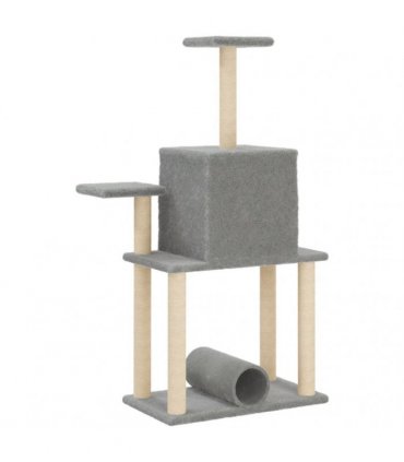 vidaXL Cat Tree with Sisal Scratching Posts Light Grey 122 cm