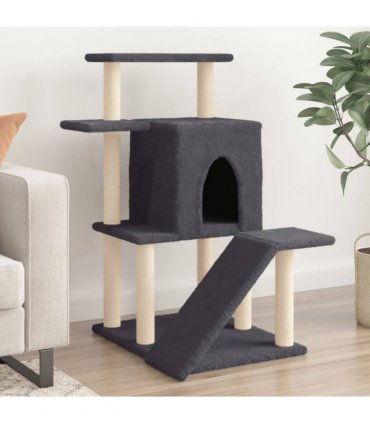vidaXL Cat Tree with Sisal Scratching Posts Dark Grey 97 cm