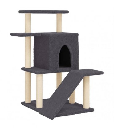 vidaXL Cat Tree with Sisal Scratching Posts Dark Grey 97 cm