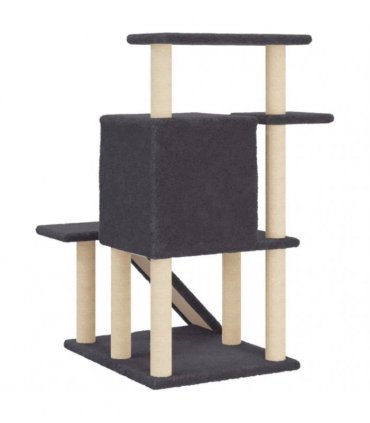 vidaXL Cat Tree with Sisal Scratching Posts Dark Grey 97 cm