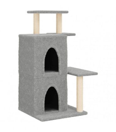 vidaXL Cat Tree with Sisal Scratching Posts Light Grey 97 cm