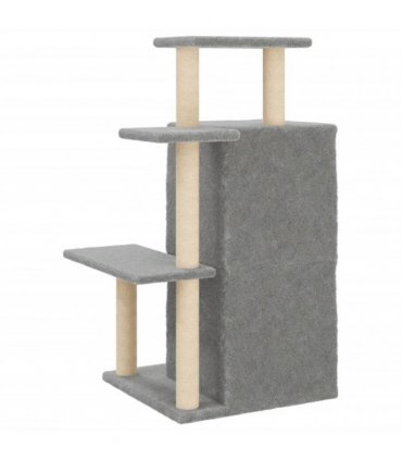 vidaXL Cat Tree with Sisal Scratching Posts Light Grey 97 cm