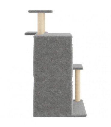 vidaXL Cat Tree with Sisal Scratching Posts Light Grey 97 cm