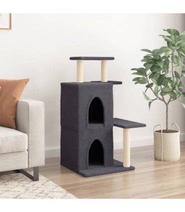 vidaXL Cat Tree with Sisal Scratching Posts Dark Grey 97 cm