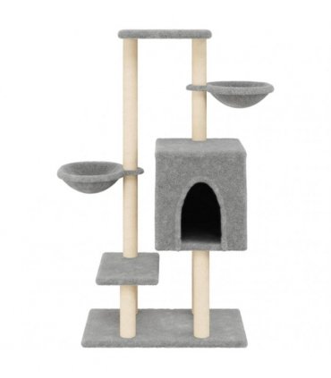 vidaXL Cat Tree with Sisal Scratching Posts Light Grey 117 cm
