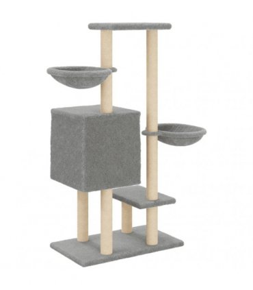 vidaXL Cat Tree with Sisal Scratching Posts Light Grey 117 cm