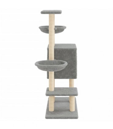 vidaXL Cat Tree with Sisal Scratching Posts Light Grey 117 cm