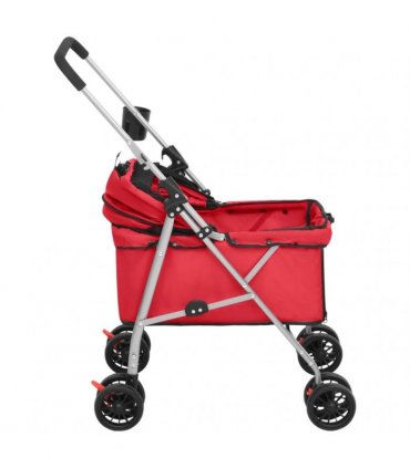 vidaXL Folding Dog Stroller Red 76x50x100 cm Oxford Fabric