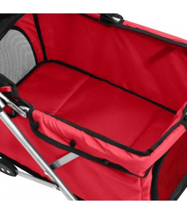 vidaXL Folding Dog Stroller Red 76x50x100 cm Oxford Fabric
