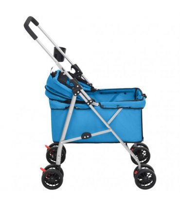 vidaXL Folding Dog Stroller Blue 76x50x100 cm Oxford Fabric