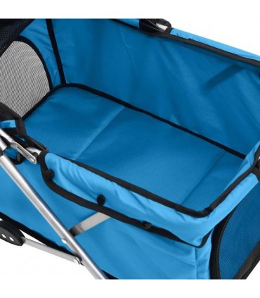 vidaXL Folding Dog Stroller Blue 76x50x100 cm Oxford Fabric