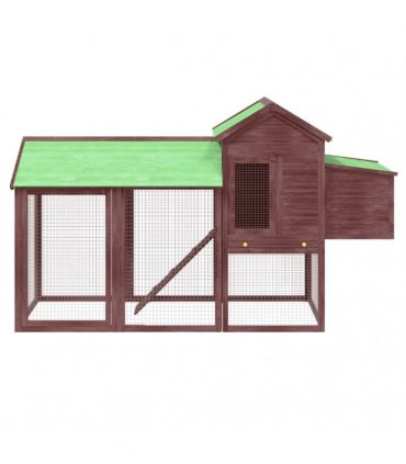 vidaXL Chicken Coop Mocha 193x65x117 cm Solid Wood Pine