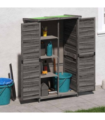 vidaXL Garden Tool Shed Grey 83x57x140 cm Solid Wood Pine