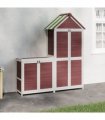 vidaXL 2 Piece Garden Tool Shed Set Mocha Solid Wood Pine
