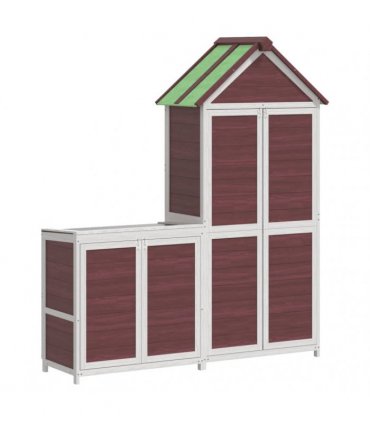 vidaXL 2 Piece Garden Tool Shed Set Mocha Solid Wood Pine