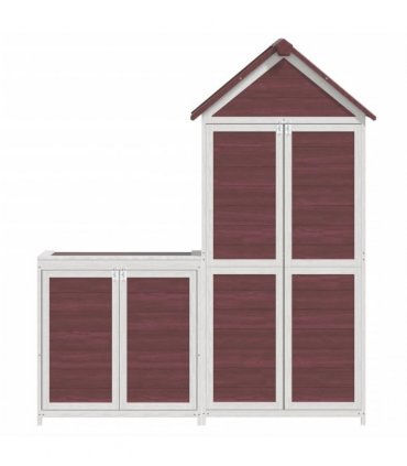 vidaXL 2 Piece Garden Tool Shed Set Mocha Solid Wood Pine