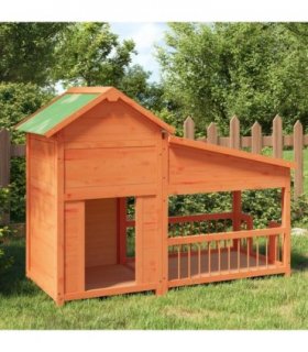 vidaXL Dog Kennel Brown 143x60,5x109 cm Solid Wood Pine