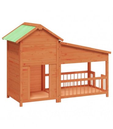 vidaXL Dog Kennel Brown 143x60,5x109 cm Solid Wood Pine
