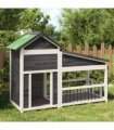 vidaXL Dog Kennel Grey 143x60,5x109 cm Solid Wood Pine