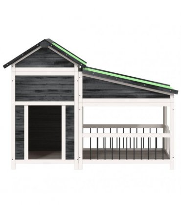 vidaXL Dog Kennel Grey 143x60,5x109 cm Solid Wood Pine