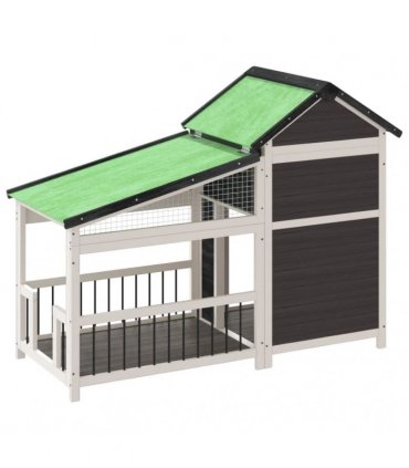 vidaXL Dog Kennel Grey 143x60,5x109 cm Solid Wood Pine