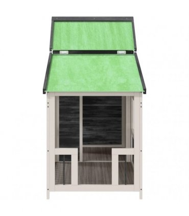 vidaXL Dog Kennel Grey 143x60,5x109 cm Solid Wood Pine